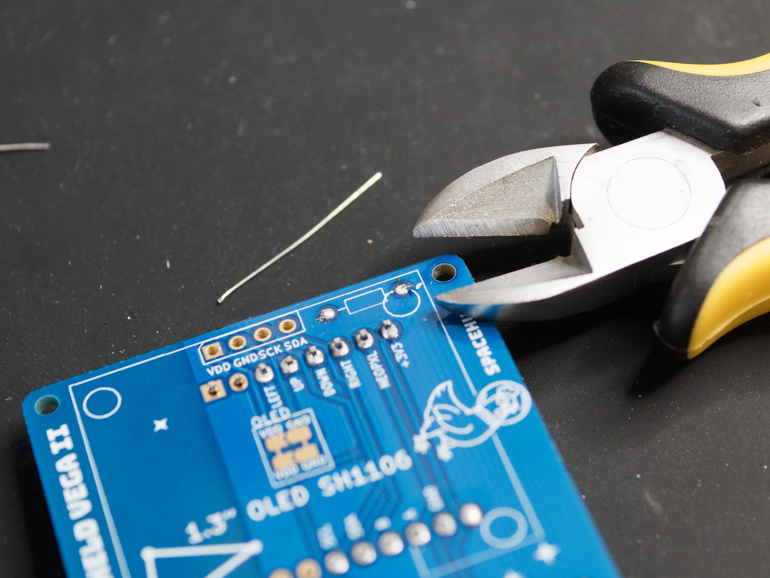 HackHeld Vega with soldered resistor